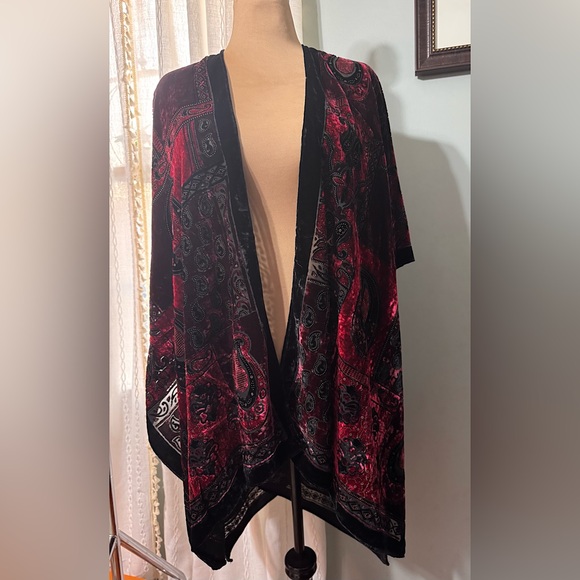 NWT Lovestitch Noelle Velvet Kimono O/S •best fit=0X-3X - Picture 2 of 10